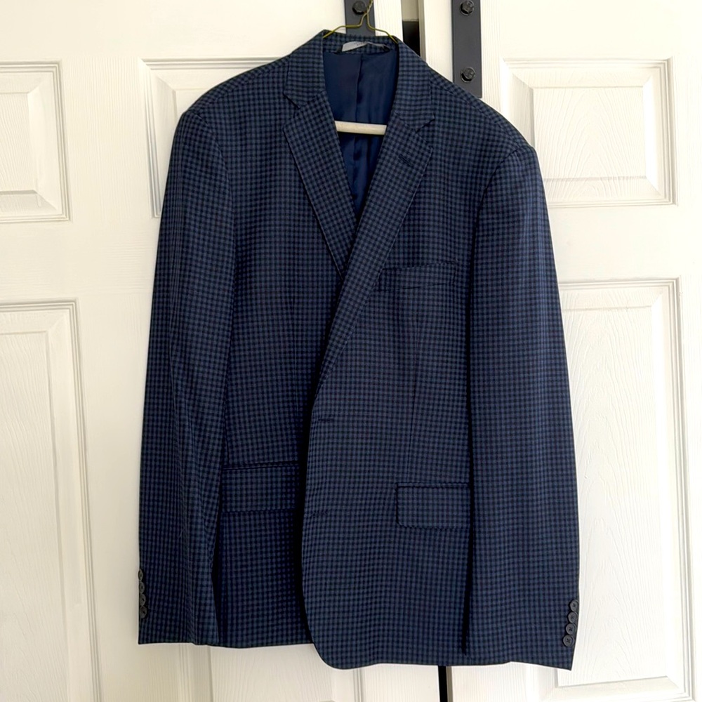 Blue checkered sport coat